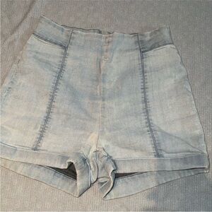 High-Waisted light Blue Shorts